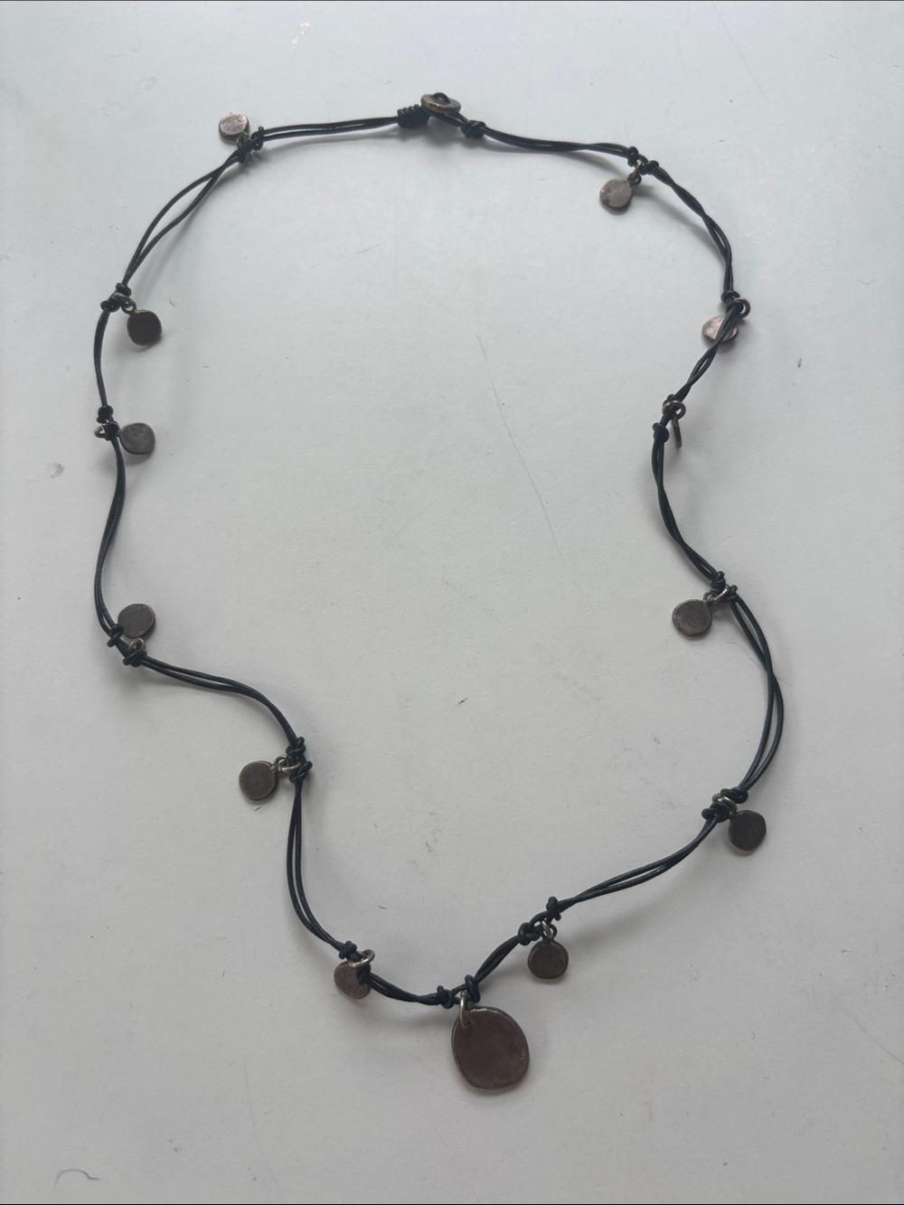 Leather Necklace/ bracelet with Coin Charms